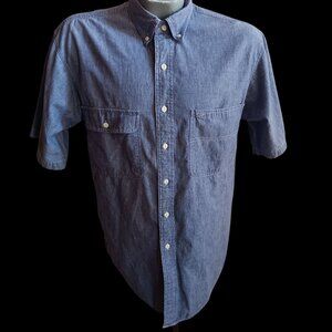 Vintage Medium Denim Arrow Work Shirt 1990's Chambray Mens Medium Preppy Daddy